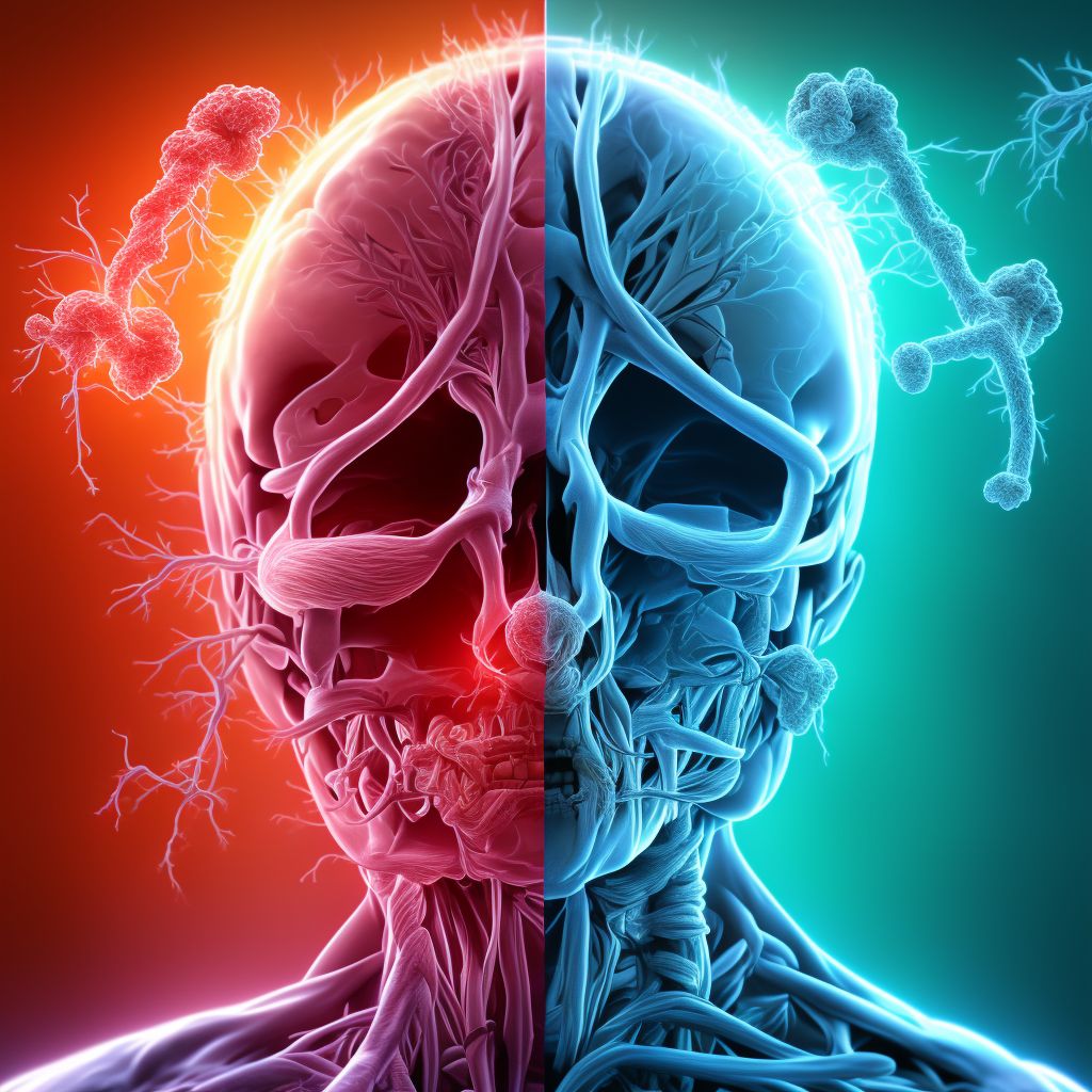 Cerebral infarction due to thrombosis of bilateral carotid arteries digital illustration