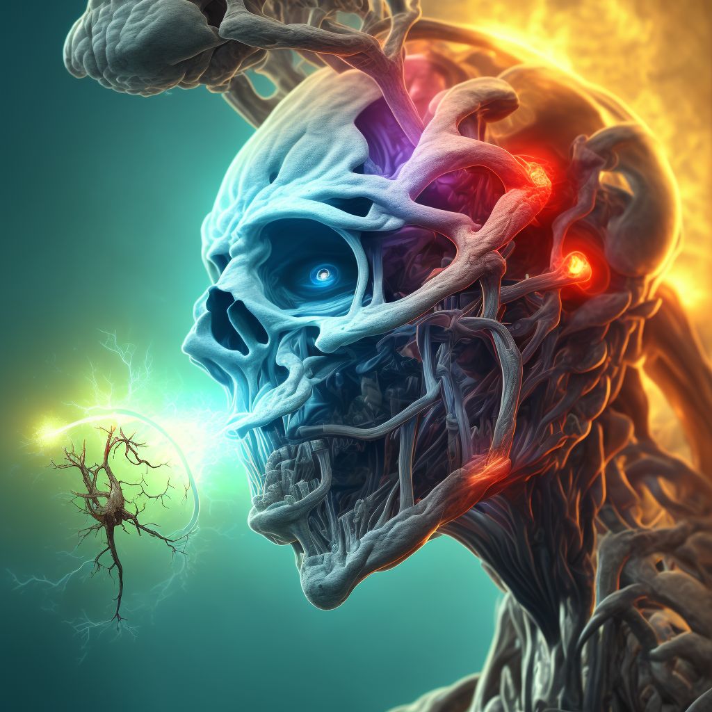 Cerebral infarction due to embolism of right carotid artery digital illustration