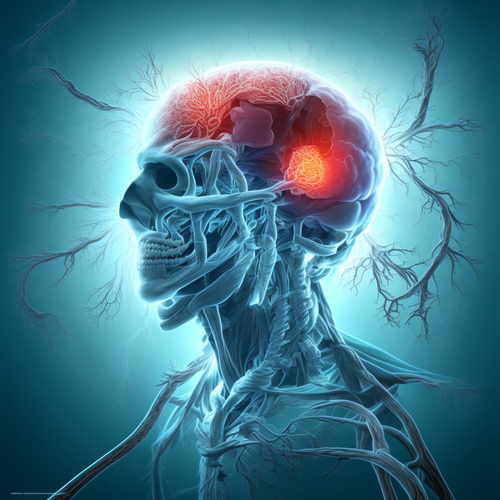 Cerebral infarction due to embolism of bilateral carotid arteries digital illustration