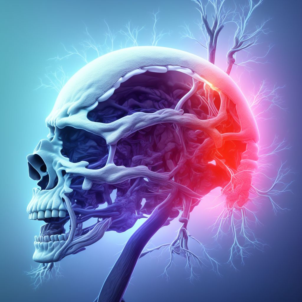 Cerebral infarction due to embolism of unspecified carotid artery digital illustration