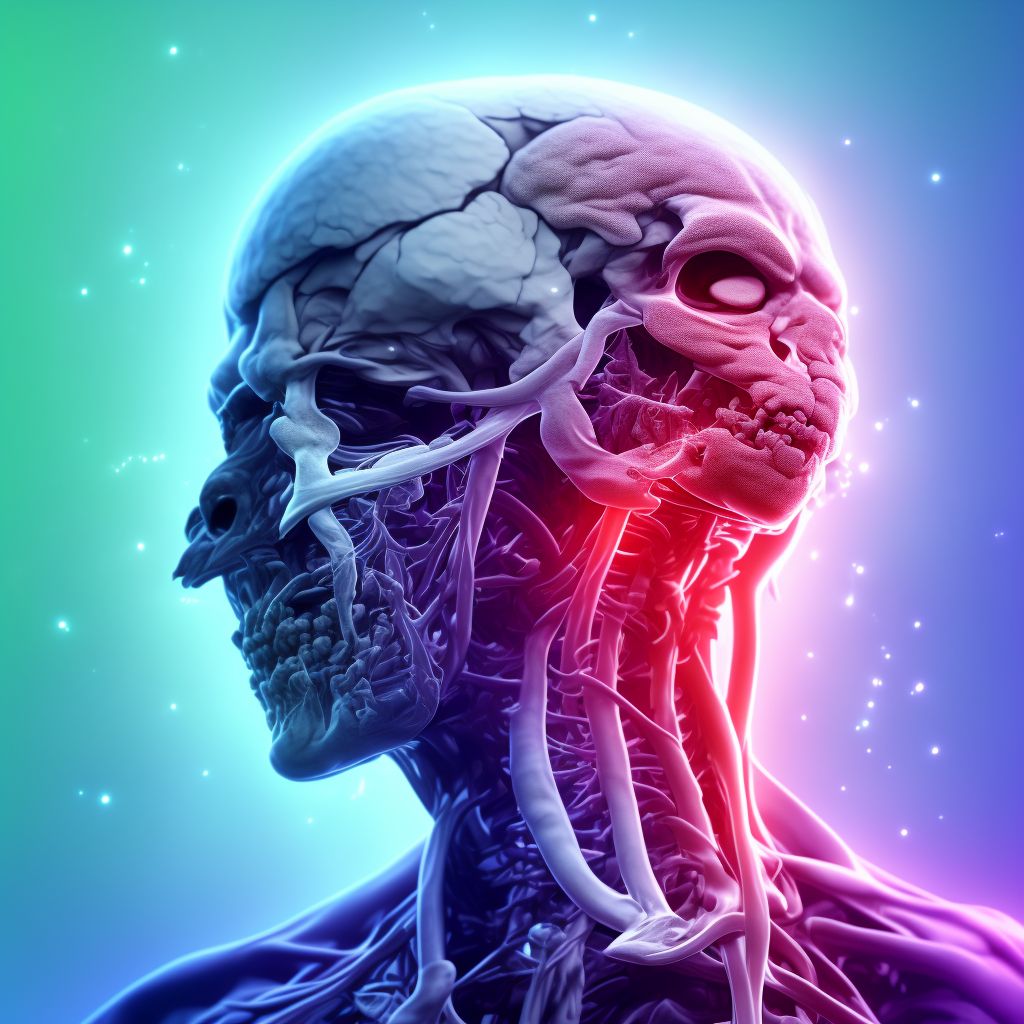 Cerebral infarction due to unspecified occlusion or stenosis of right vertebral artery digital illustration