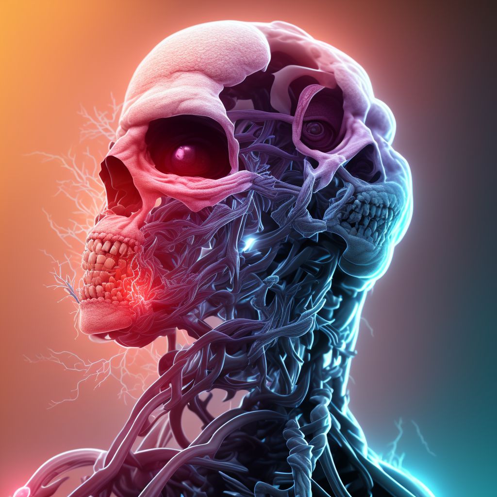 Cerebral infarction due to unspecified occlusion or stenosis of bilateral vertebral arteries digital illustration