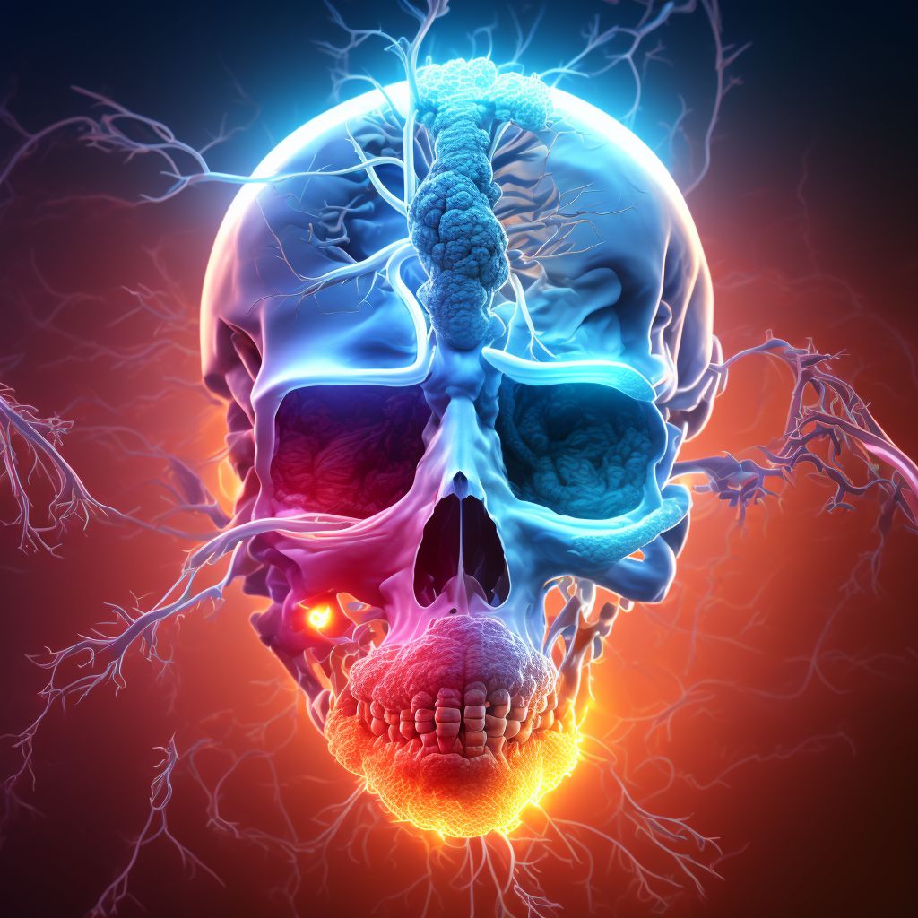 Cerebral infarction due to unspecified occlusion or stenosis of basilar artery digital illustration