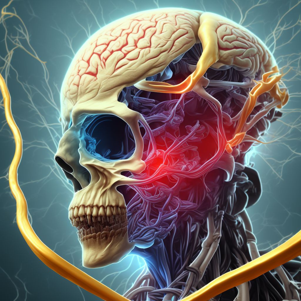 Cerebral infarction due to thrombosis of right anterior cerebral artery digital illustration