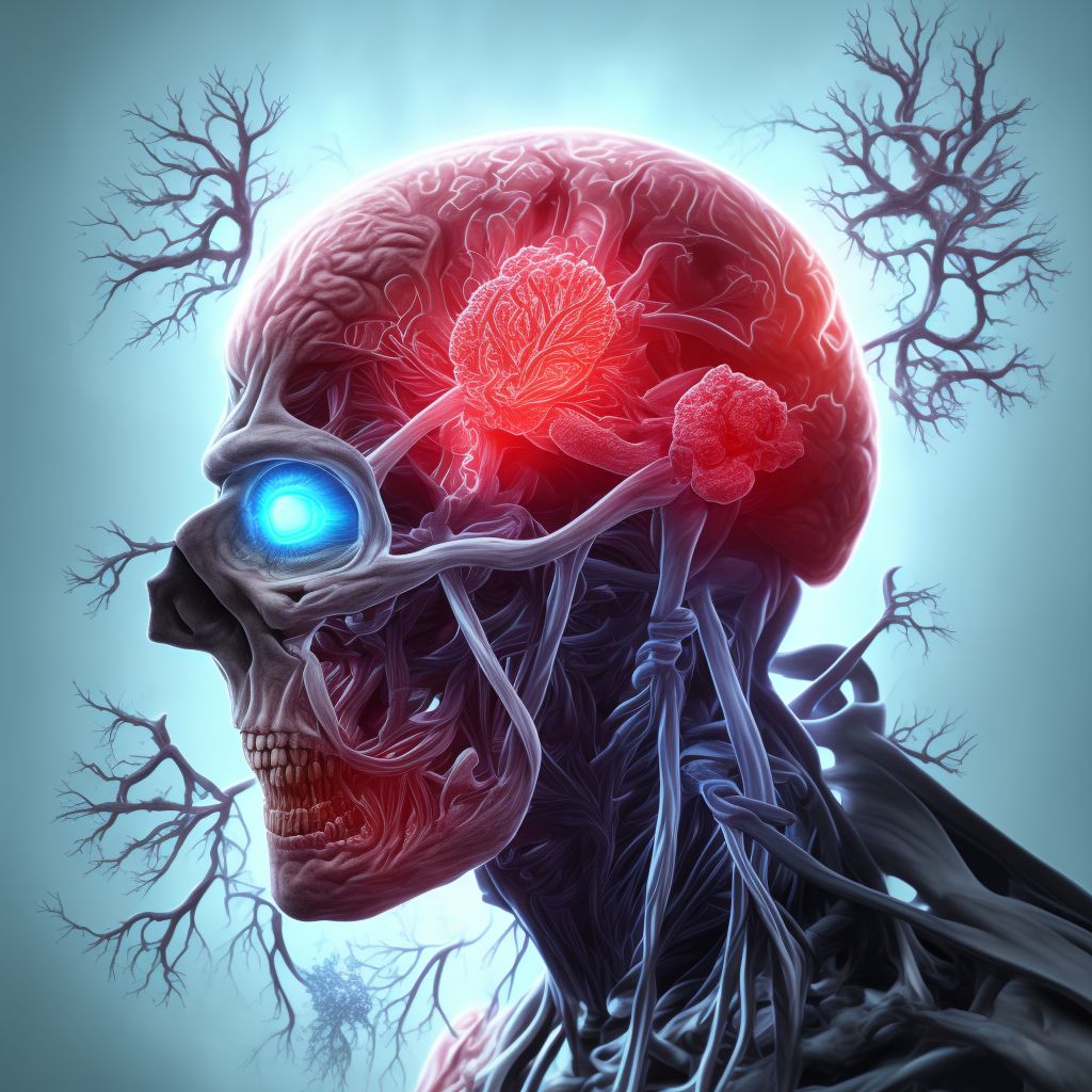 Cerebral infarction due to thrombosis of left anterior cerebral artery digital illustration