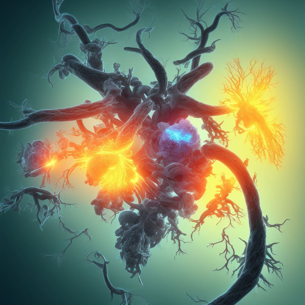 Cerebral infarction due to thrombosis of bilateral anterior cerebral arteries digital illustration