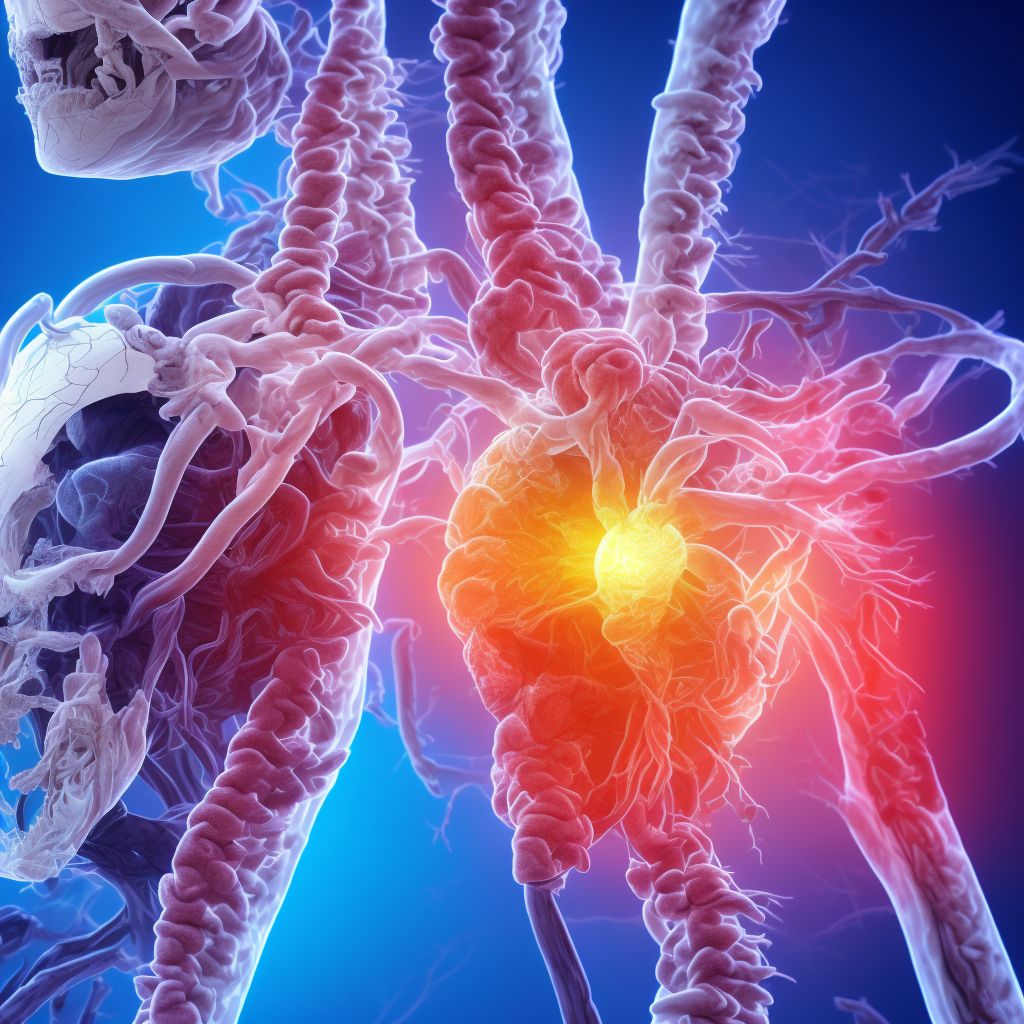 Cerebral infarction due to thrombosis of bilateral posterior cerebral arteries digital illustration