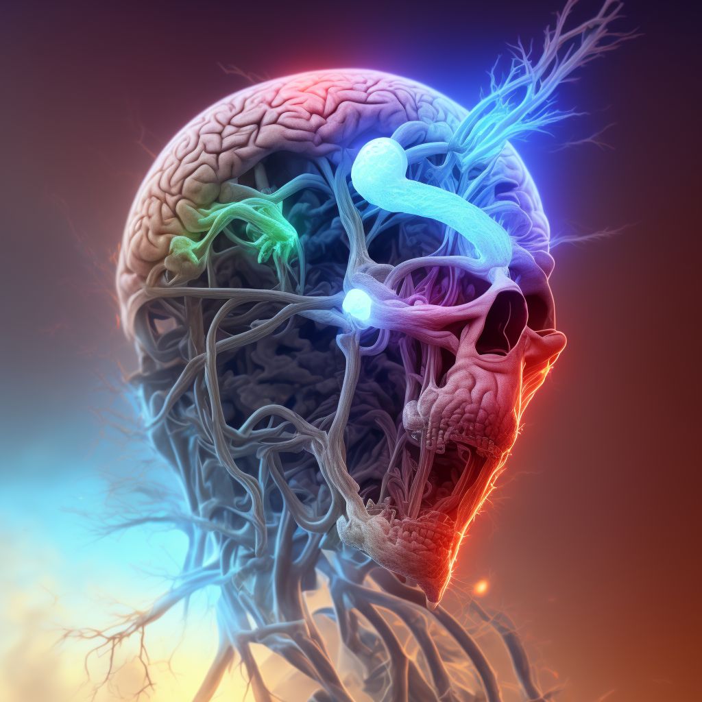 Cerebral infarction due to thrombosis of unspecified posterior cerebral artery digital illustration