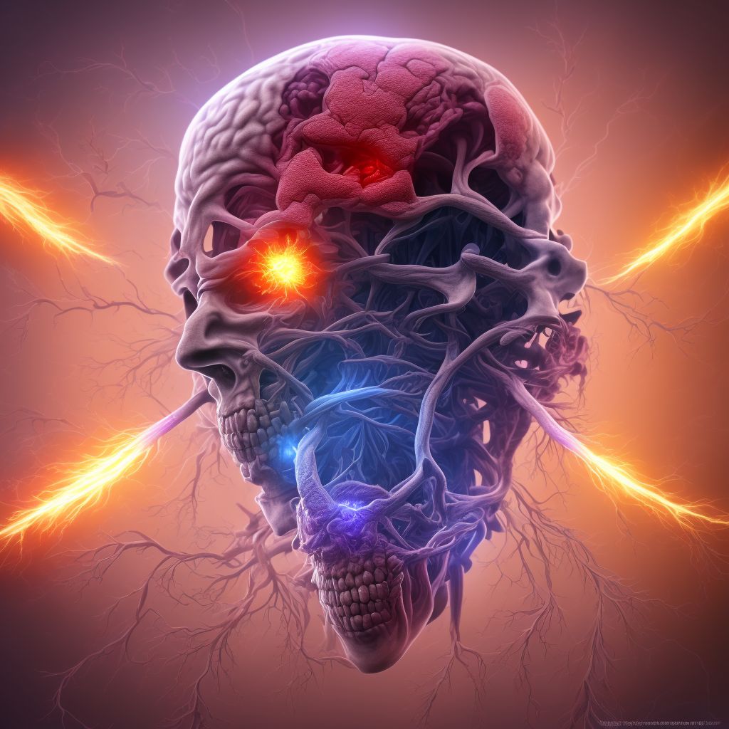 Cerebral infarction due to thrombosis of right cerebellar artery digital illustration