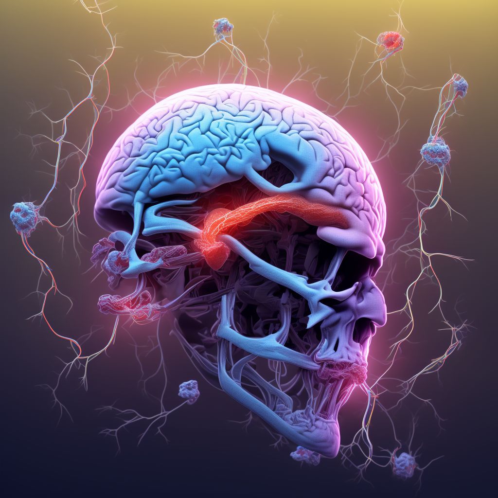 Cerebral infarction due to embolism of unspecified cerebral artery digital illustration