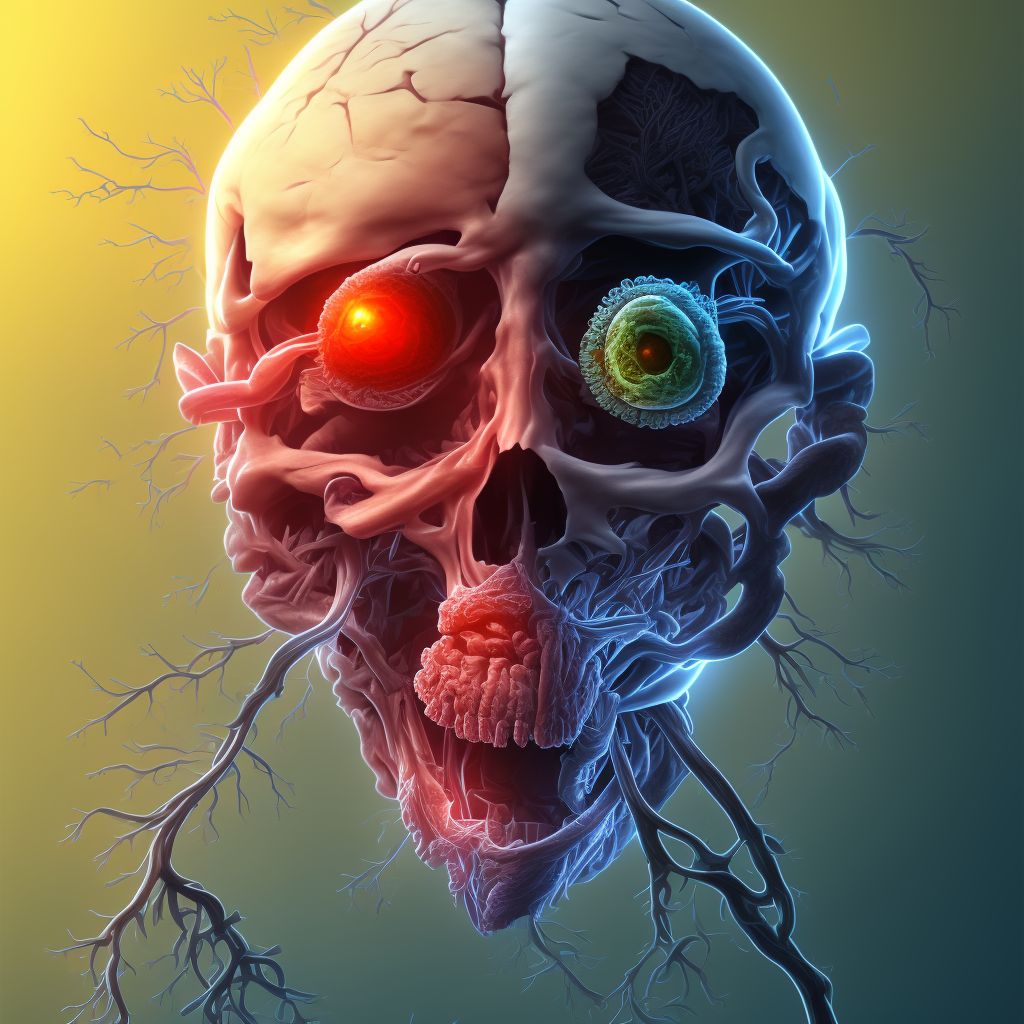 Cerebral infarction due to embolism of bilateral middle cerebral arteries digital illustration