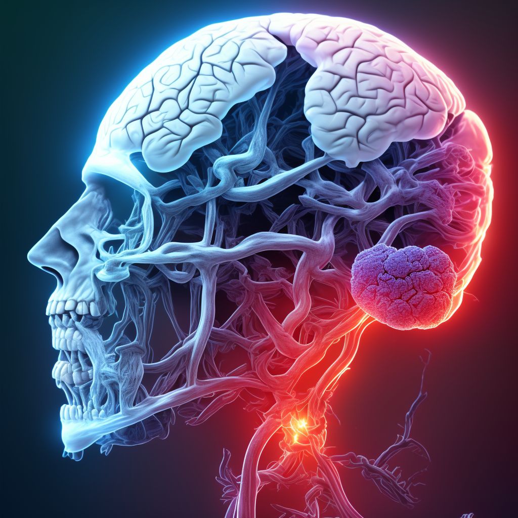 Cerebral infarction due to embolism of right anterior cerebral artery digital illustration