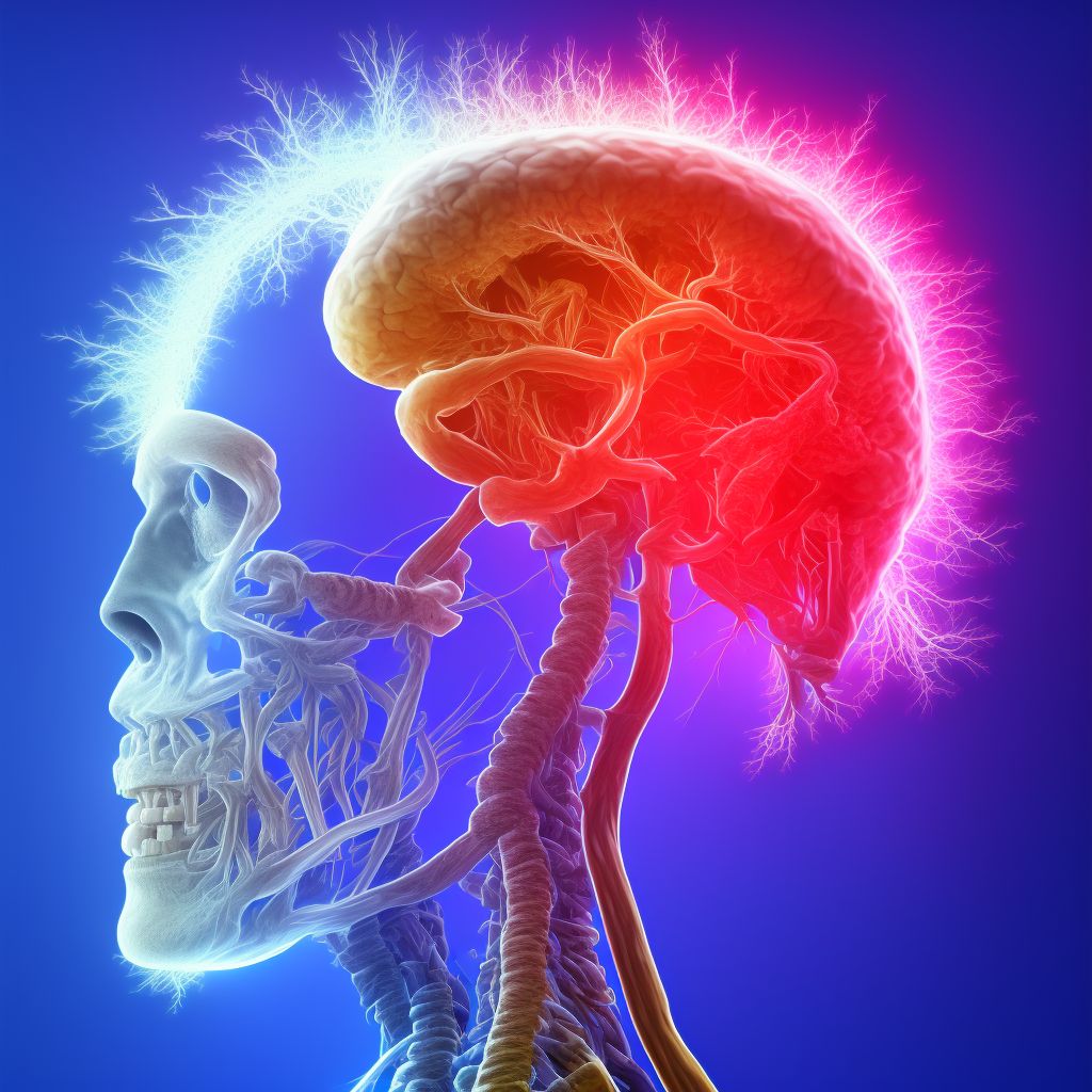 Cerebral infarction due to embolism of bilateral anterior cerebral arteries digital illustration