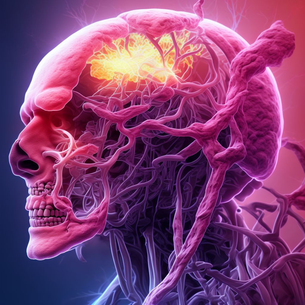 Cerebral infarction due to embolism of unspecified anterior cerebral artery digital illustration