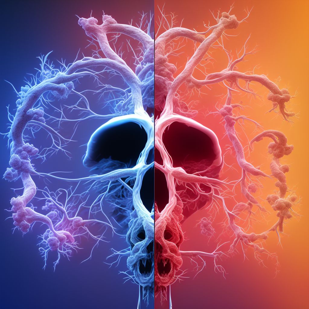 Cerebral infarction due to embolism of left posterior cerebral artery digital illustration