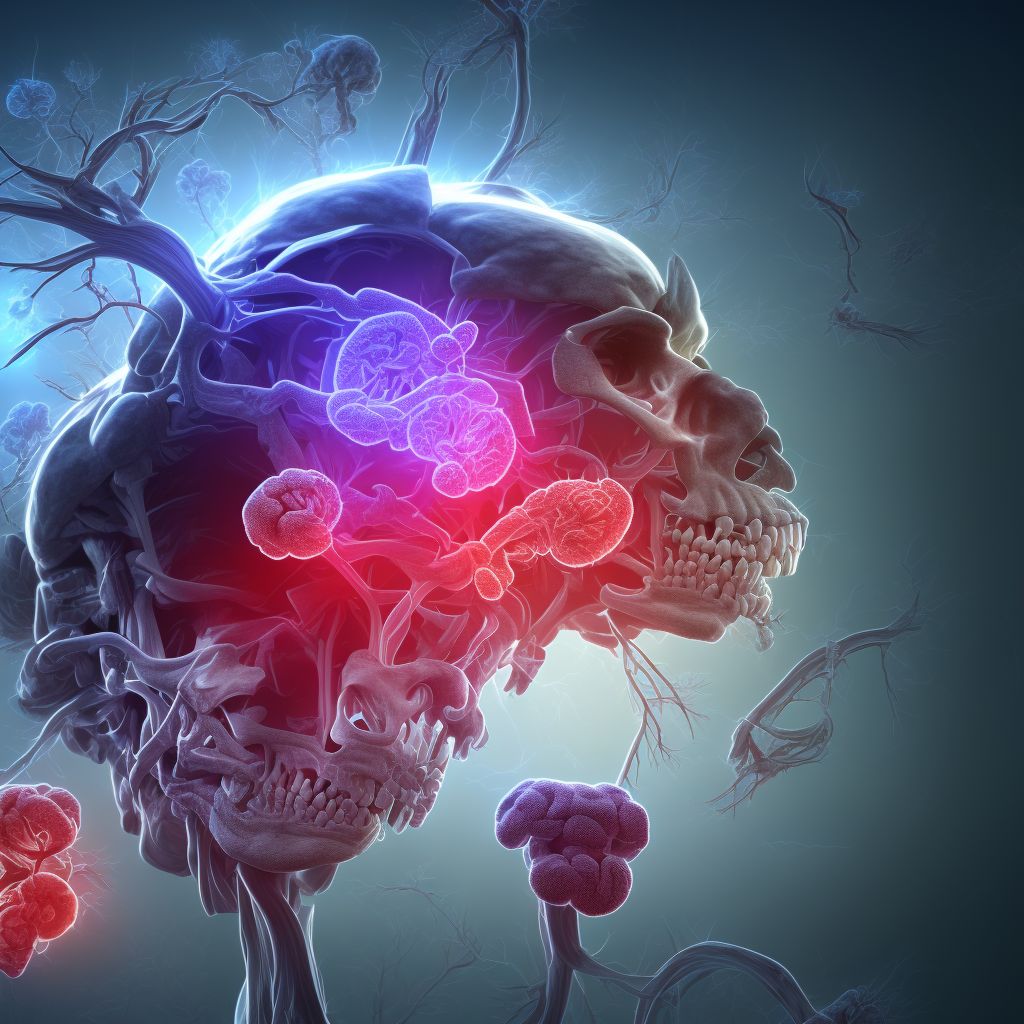 Cerebral infarction due to embolism of right cerebellar artery digital illustration