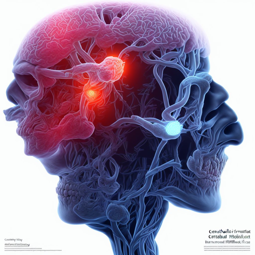 Cerebral infarction due to embolism of unspecified cerebellar artery digital illustration