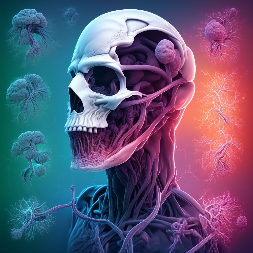 Cerebral infarction due to embolism of other cerebral artery digital illustration