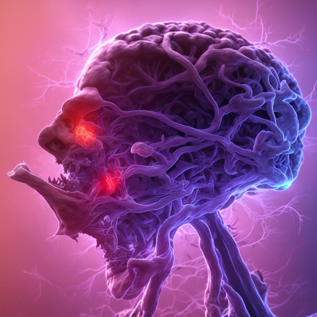 Cerebral infarction due to unspecified occlusion or stenosis of unspecified cerebral artery digital illustration