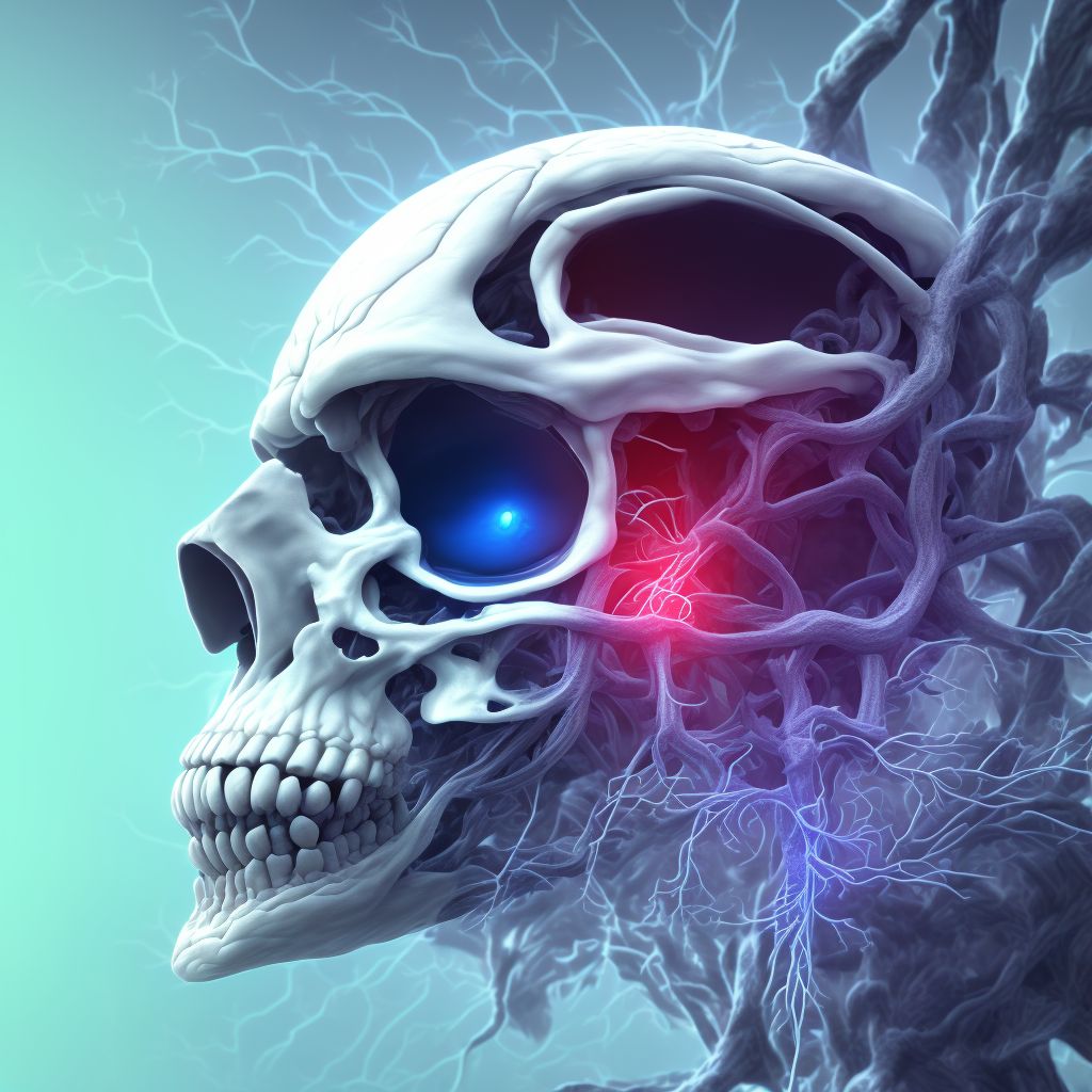 Cerebral infarction due to unspecified occlusion or stenosis of right middle cerebral artery digital illustration