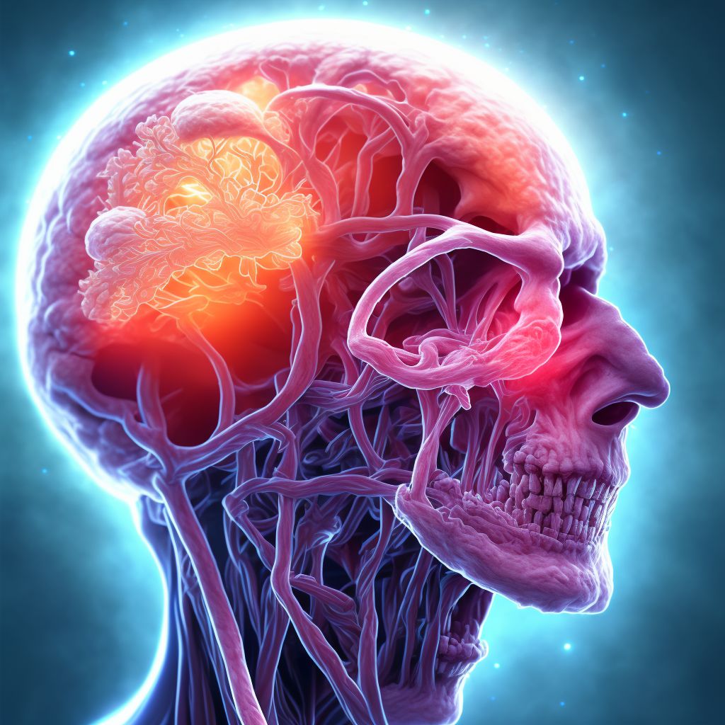 Cerebral infarction due to unspecified occlusion or stenosis of left middle cerebral artery digital illustration