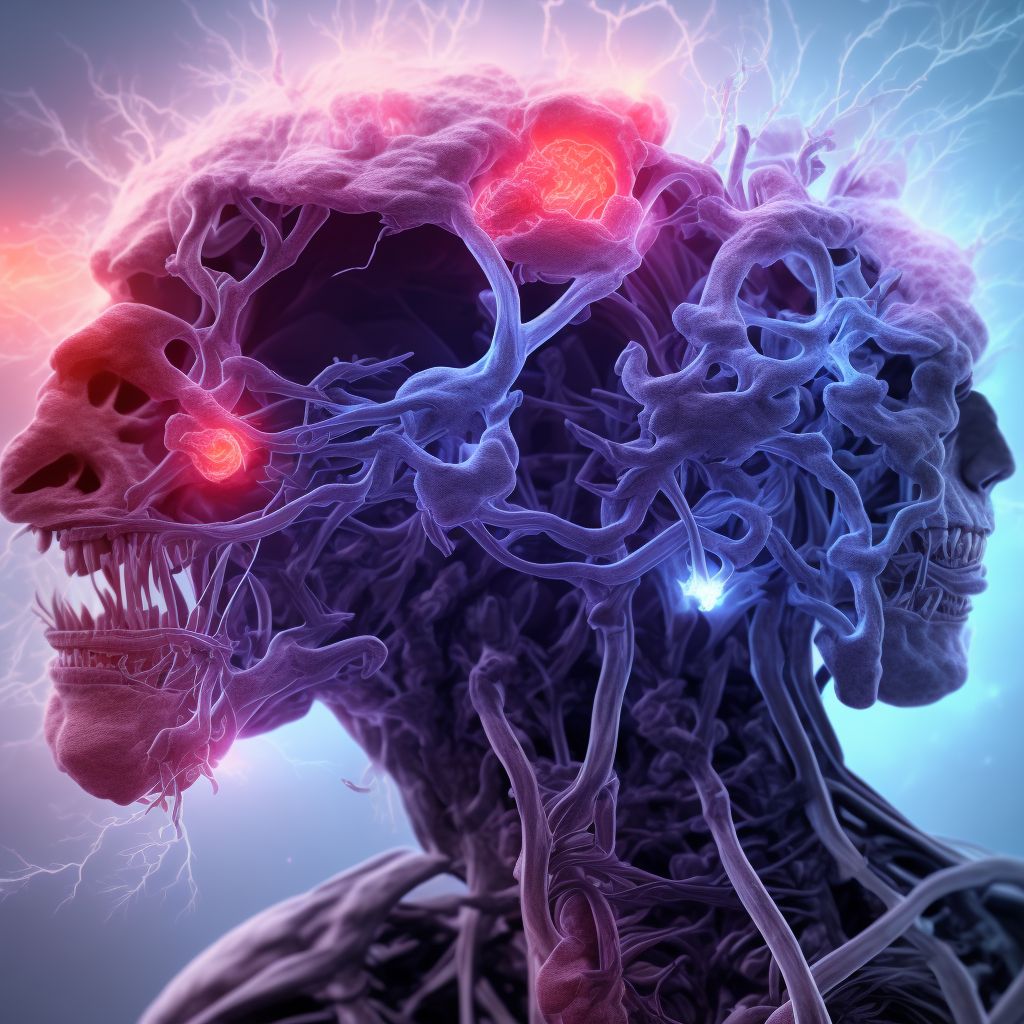 Cerebral infarction due to unspecified occlusion or stenosis of unspecified middle cerebral artery digital illustration