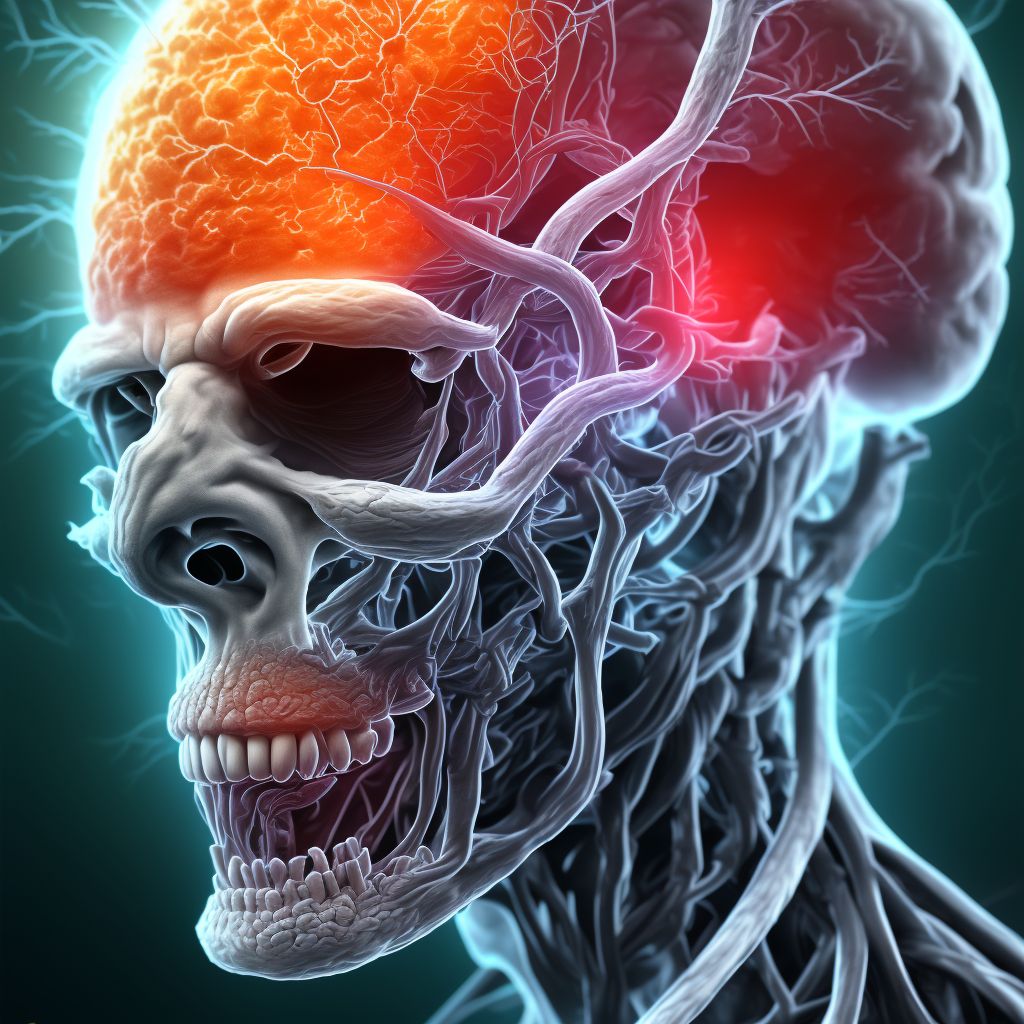 Cerebral infarction due to unspecified occlusion or stenosis of bilateral anterior cerebral arteries digital illustration