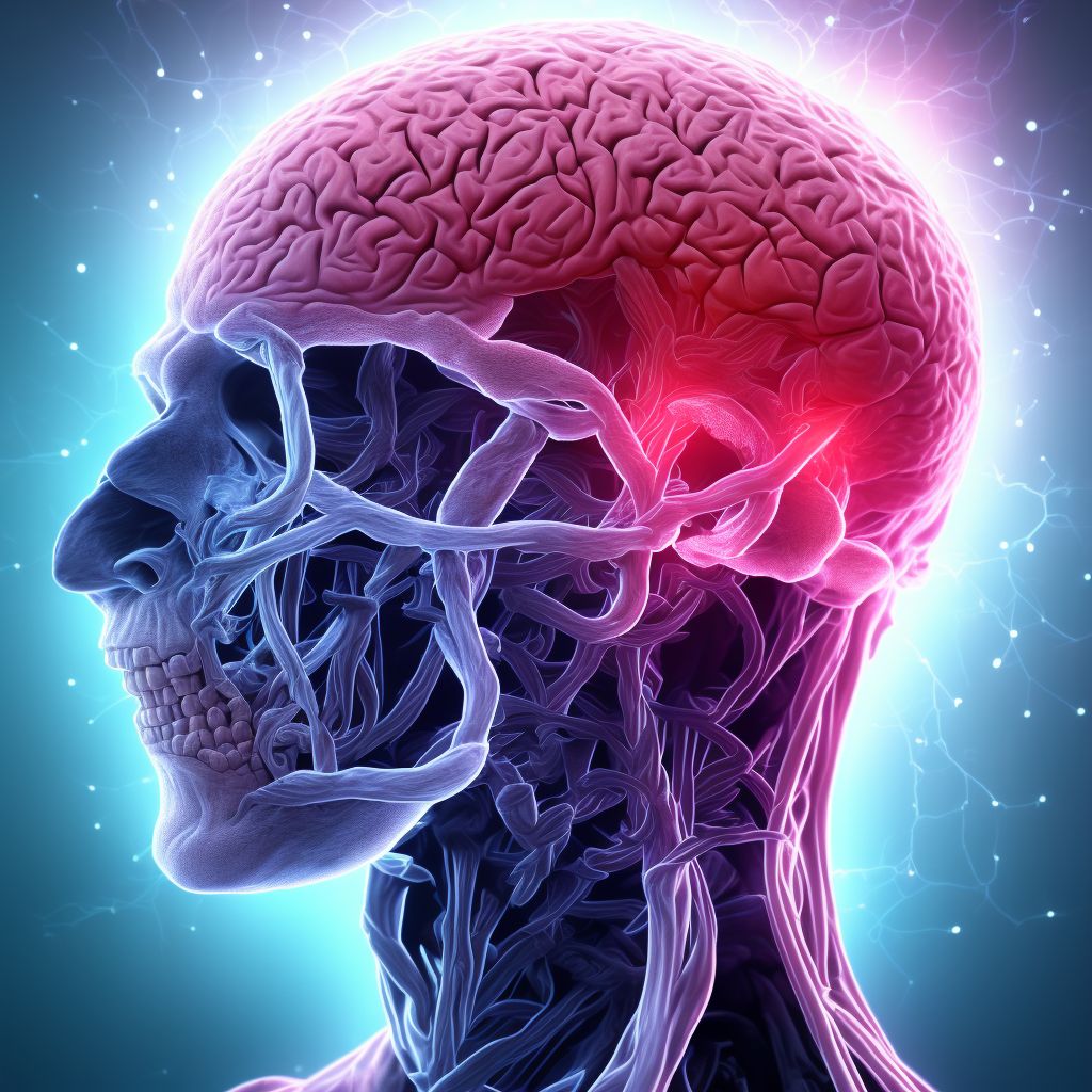 Cerebral infarction due to unspecified occlusion or stenosis of unspecified anterior cerebral artery digital illustration