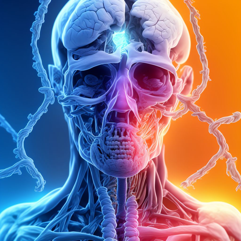 Cerebral infarction due to unspecified occlusion or stenosis of left posterior cerebral artery digital illustration