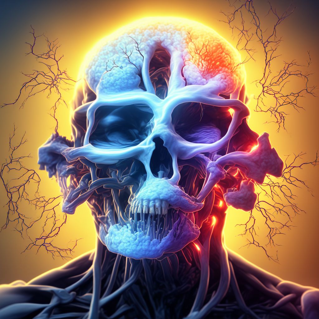 Cerebral infarction due to unspecified occlusion or stenosis of unspecified posterior cerebral artery digital illustration