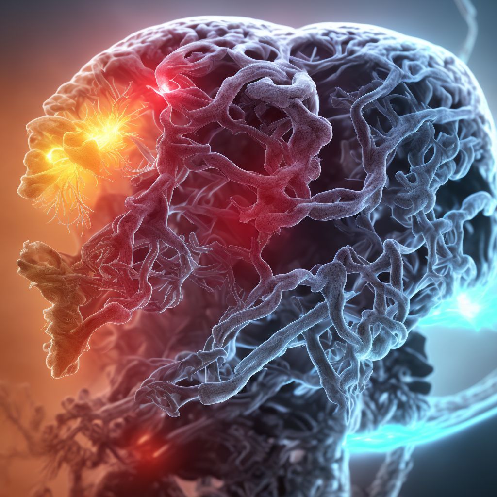 Cerebral infarction due to unspecified occlusion or stenosis of bilateral cerebellar arteries digital illustration