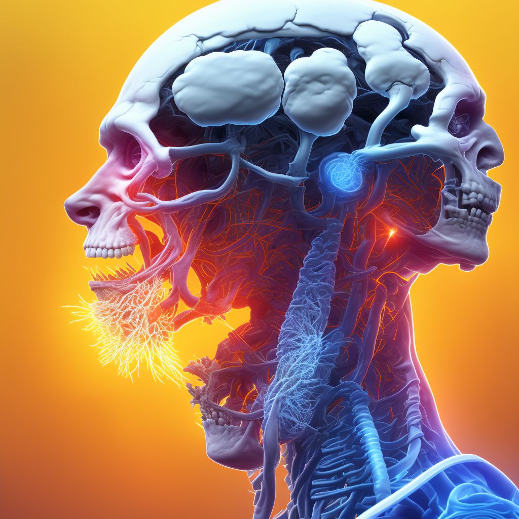 Cerebral infarction due to unspecified occlusion or stenosis of unspecified cerebellar artery digital illustration