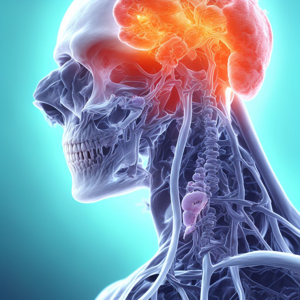 Occlusion and stenosis of left vertebral artery digital illustration