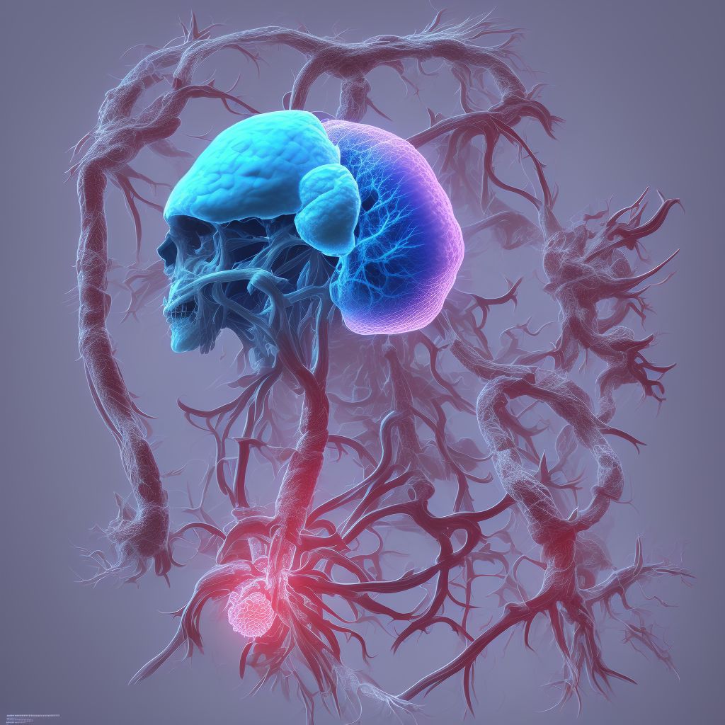 Occlusion and stenosis of bilateral posterior cerebral arteries digital illustration