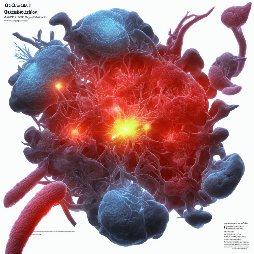 Occlusion and stenosis of unspecified posterior cerebral artery digital illustration