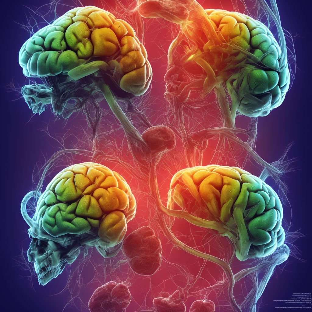 Reversible cerebrovascular vasoconstriction syndrome digital illustration