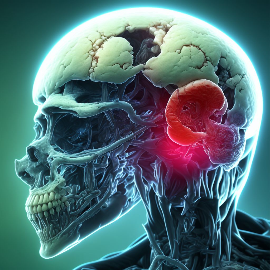 Hemiplegia and hemiparesis following nontraumatic subarachnoid hemorrhage affecting right dominant side digital illustration