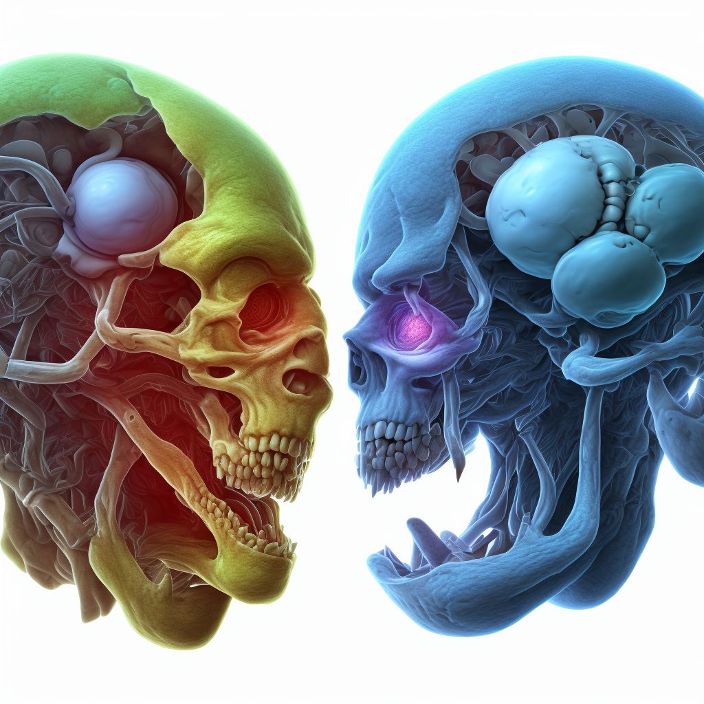 Hemiplegia and hemiparesis following nontraumatic subarachnoid hemorrhage affecting left non-dominant side digital illustration