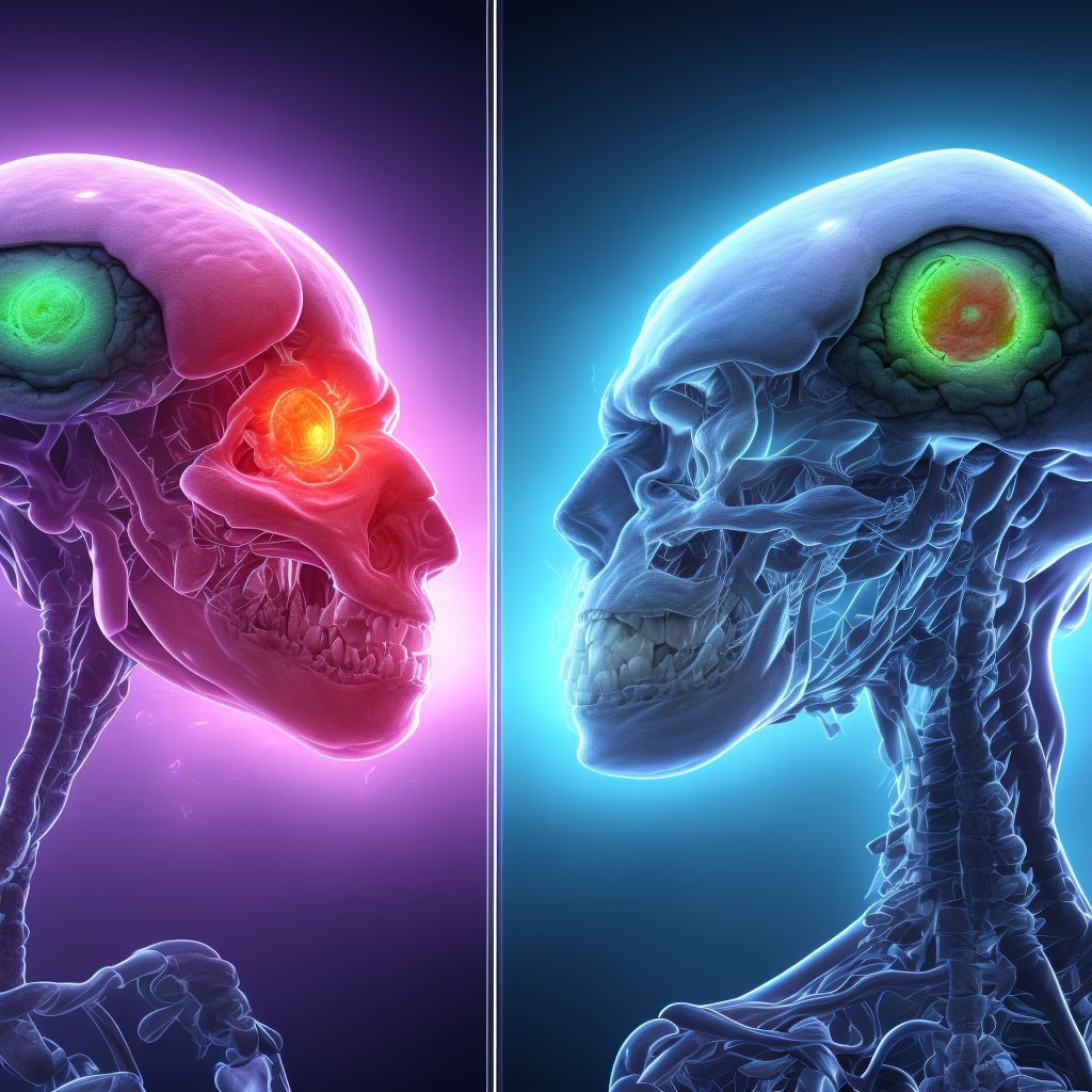 Hemiplegia and hemiparesis following nontraumatic subarachnoid hemorrhage affecting unspecified side digital illustration