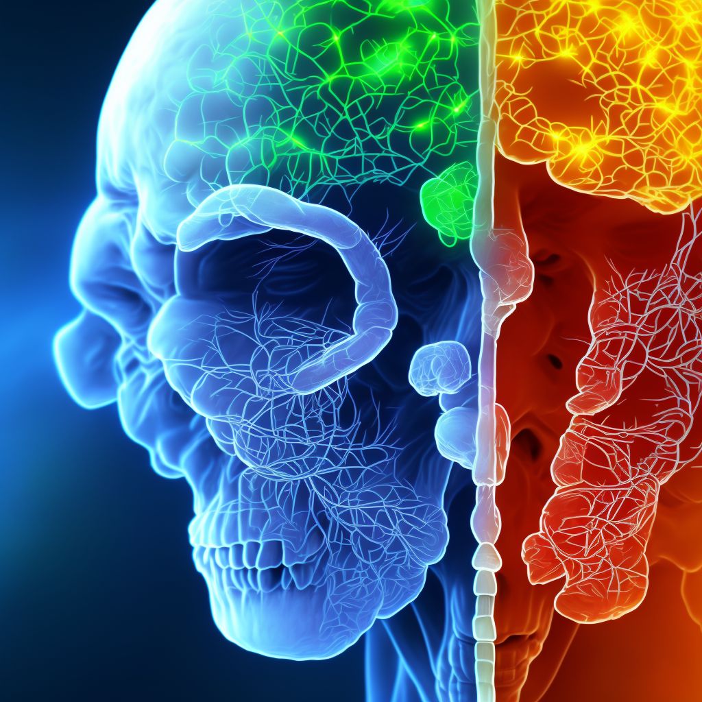 Frontal lobe and executive function deficit following nontraumatic intracerebral hemorrhage digital illustration