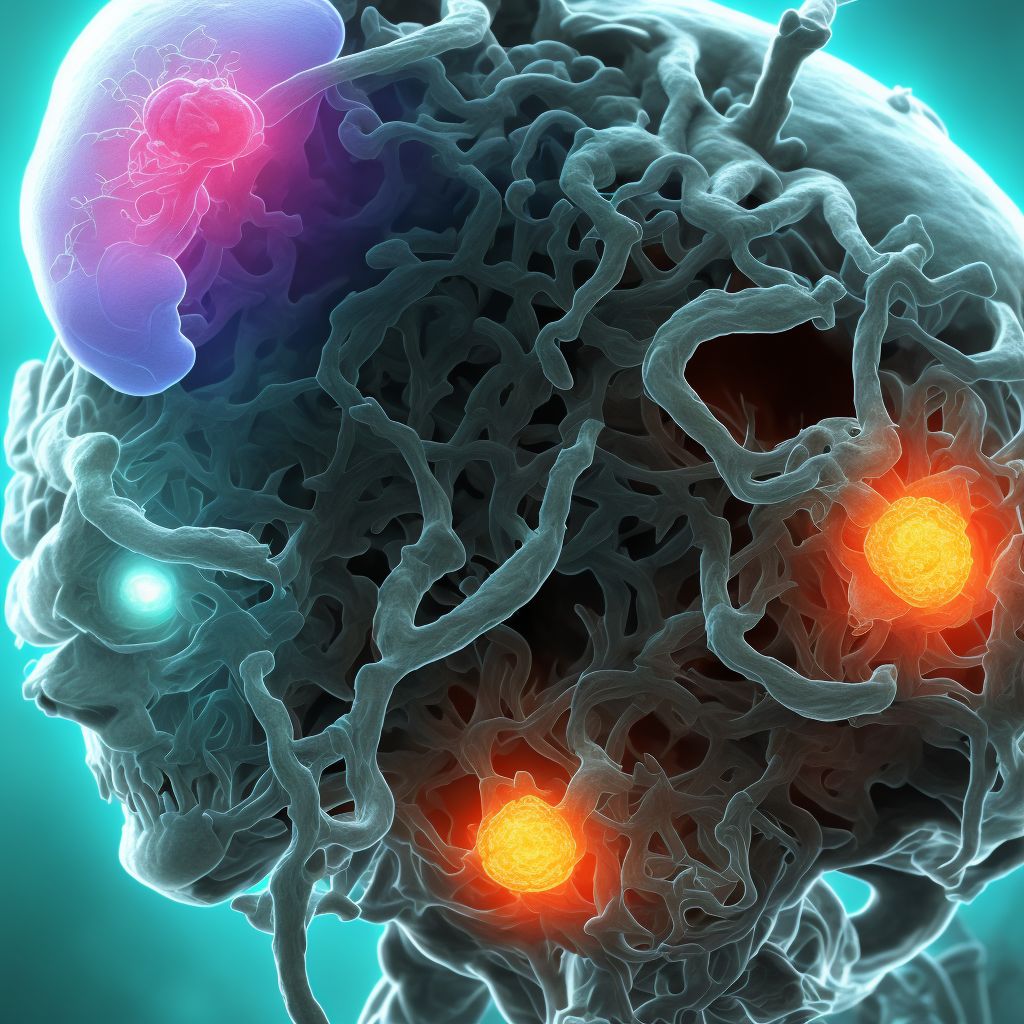 Monoplegia of lower limb following nontraumatic intracerebral hemorrhage affecting unspecified side digital illustration