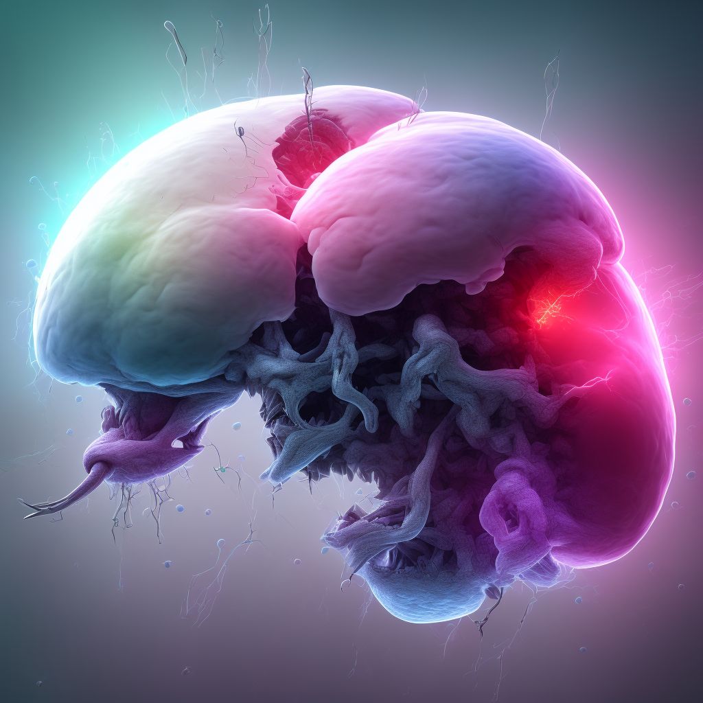 Hemiplegia and hemiparesis following nontraumatic intracerebral hemorrhage affecting right dominant side digital illustration