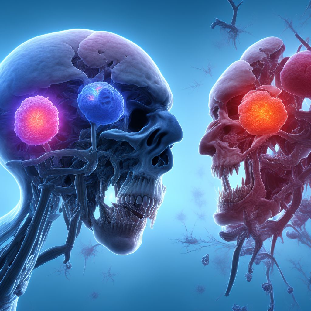 Hemiplegia and hemiparesis following nontraumatic intracerebral hemorrhage affecting left dominant side digital illustration