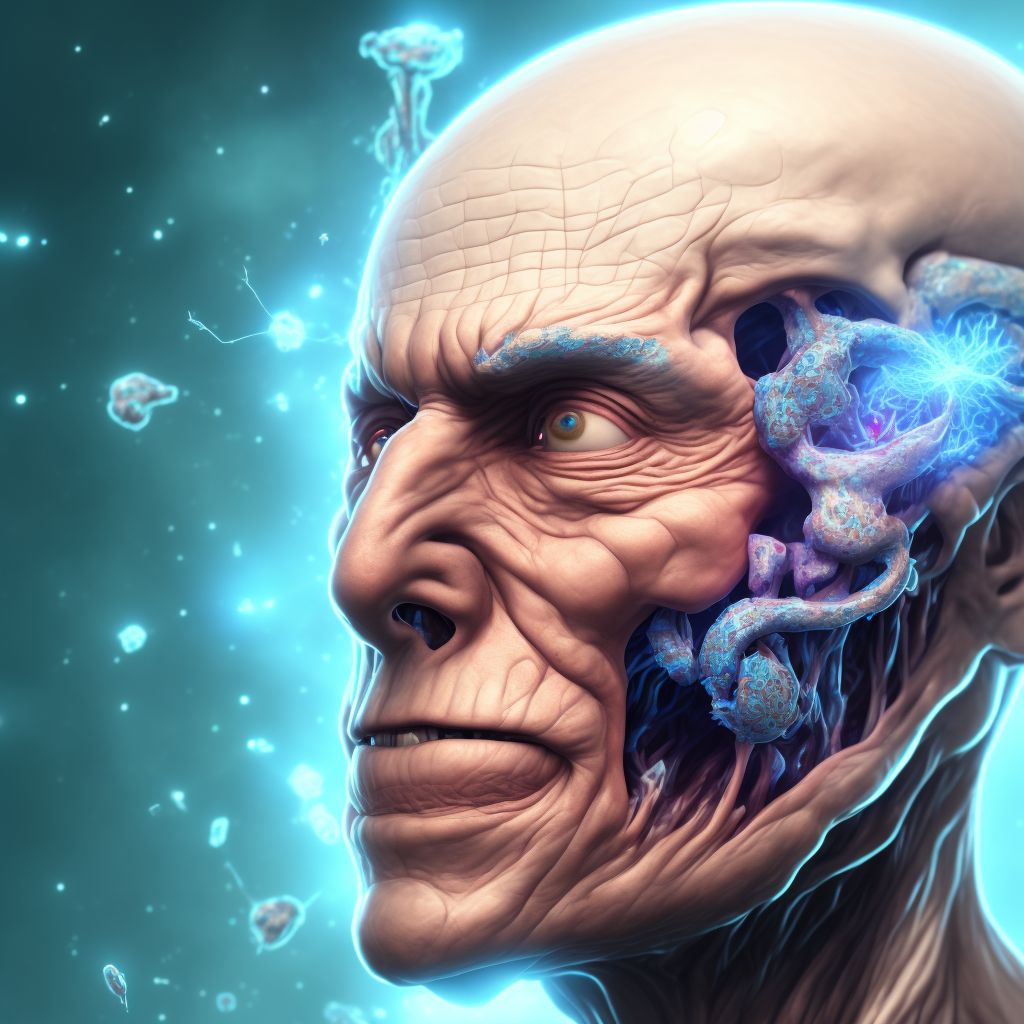 Facial weakness following nontraumatic intracerebral hemorrhage digital illustration