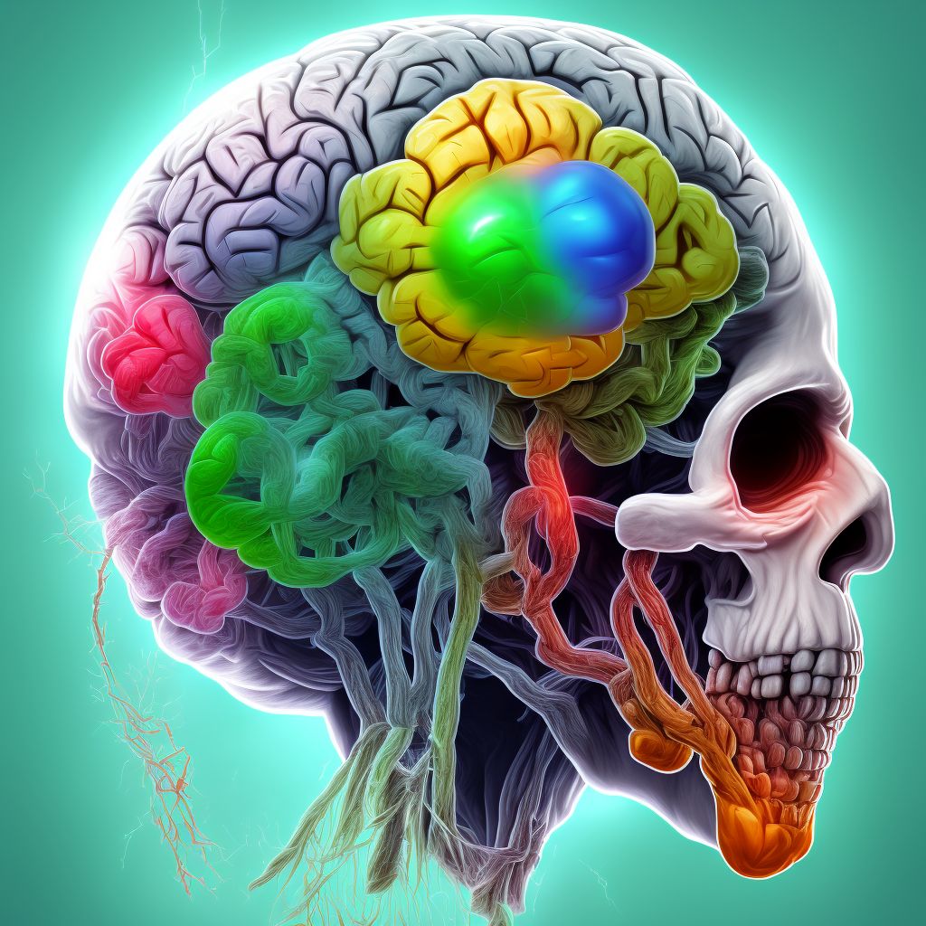 Frontal lobe and executive function deficit following other nontraumatic intracranial hemorrhage digital illustration