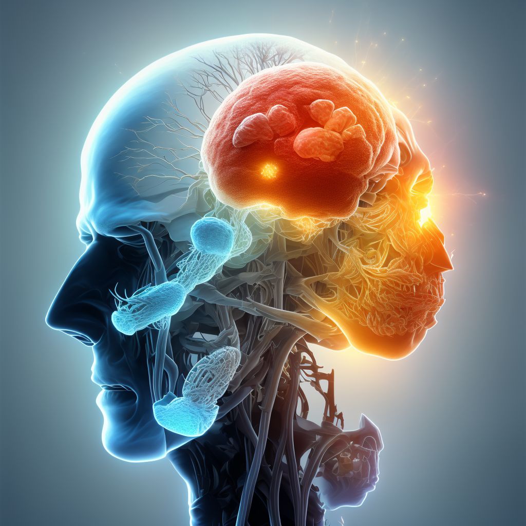 Visuospatial deficit and spatial neglect following cerebral infarction digital illustration