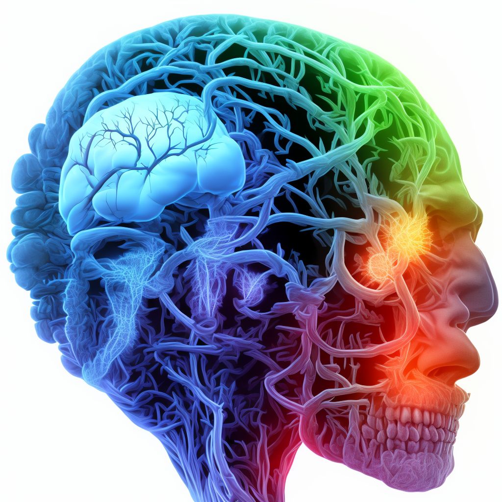 Frontal lobe and executive function deficit following cerebral infarction digital illustration