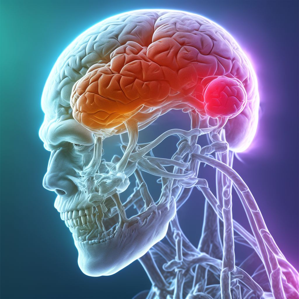 Hemiplegia and hemiparesis following other cerebrovascular disease affecting unspecified side digital illustration