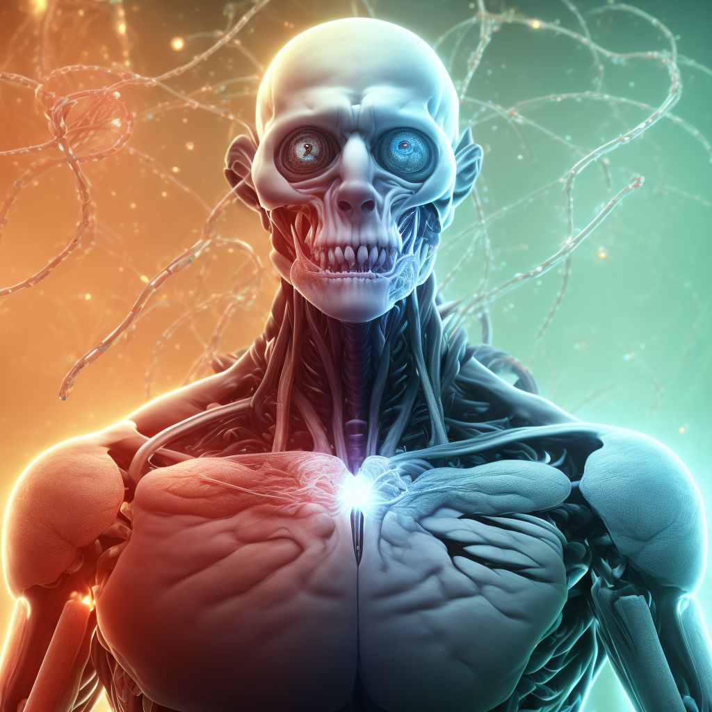 Other paralytic syndrome following other cerebrovascular disease affecting right dominant side digital illustration