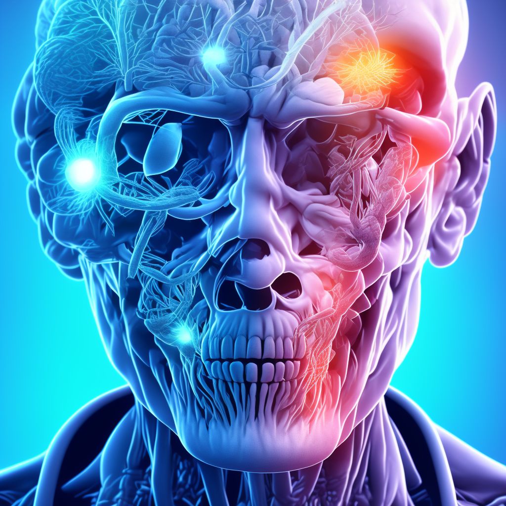 Frontal lobe and executive function deficit following unspecified cerebrovascular disease digital illustration